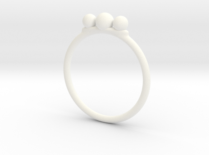 Tri Beaded Stacking Ring 3d printed