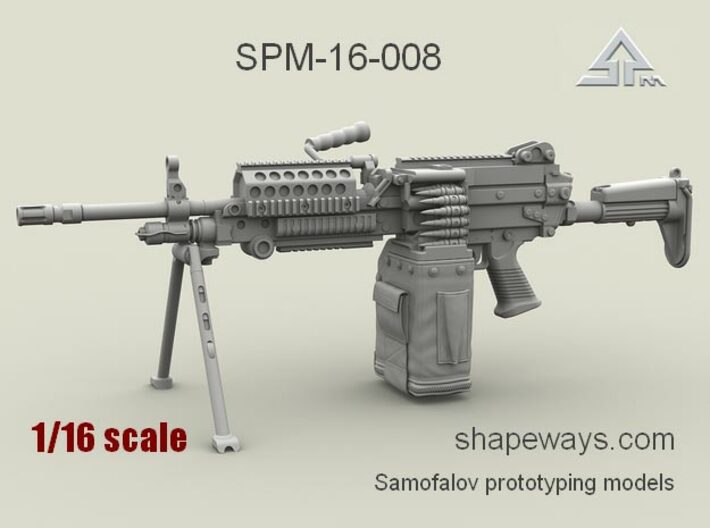 1/16 SPM-16-008 m249 MK48mod0 7,62mm machine gun 3d printed