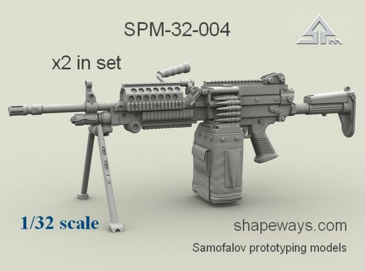 1/32 SPM-32-004 m249 MK48mod0 7,62mm machine gun 3d printed