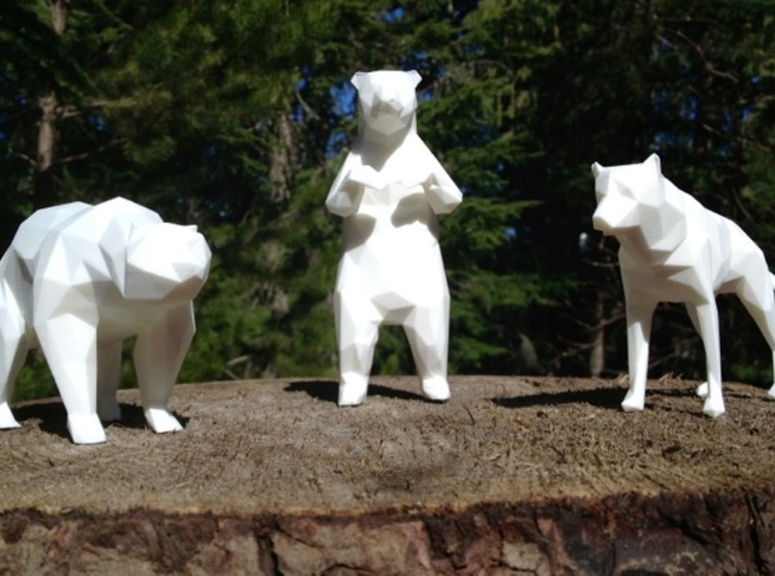 14cm Low Poly Bear Statue 3d printed 