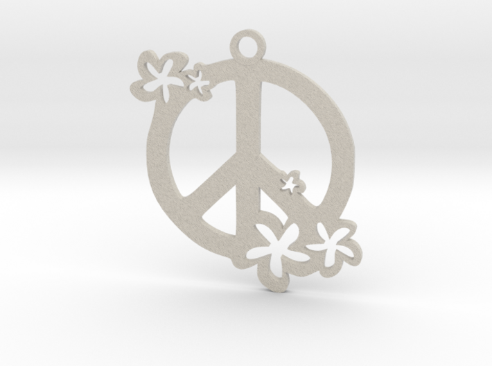 Peace Flowers Pendant 3d printed