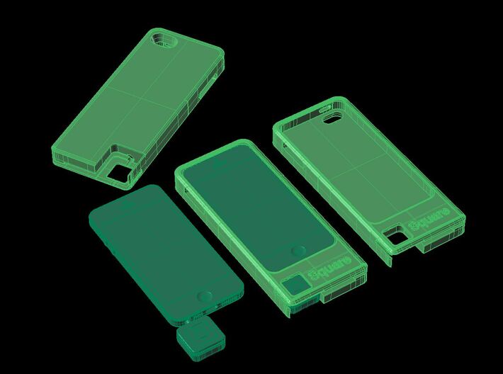 IPhone5 Square Credit Card Case Concept3 3d printed