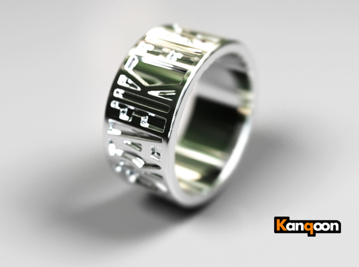 Brunhilde - Ring - unique - 3d printed Polished Silver PREVIEW