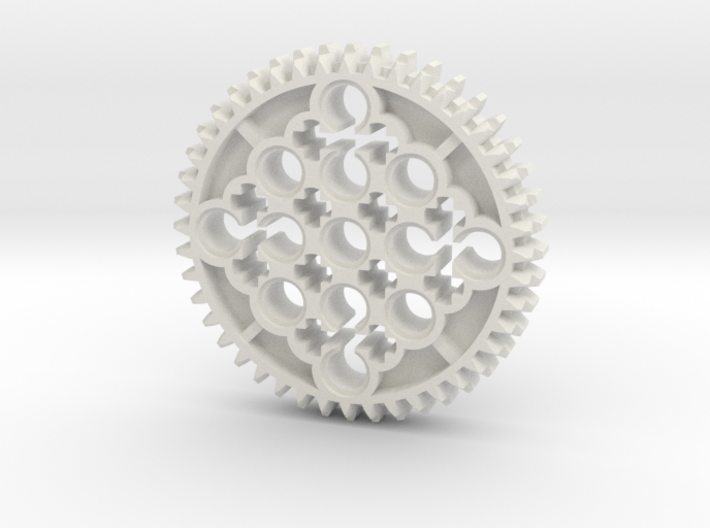 LEGO®-compatible 44-tooth bevel gear w/ pinhole R2 3d printed 