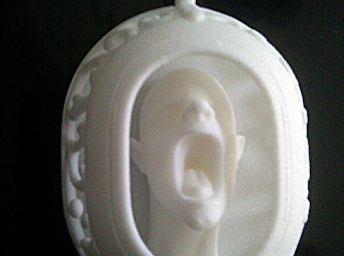 Scream Pendant 3d printed Printed: White Strong and Flexible