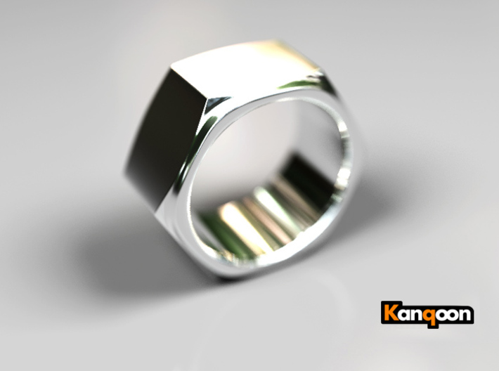 Aunt Barbara - Nut Ring 3d printed Polished Silver PREVIEW