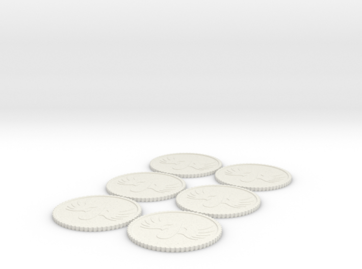 WInged Blood Drop Tokens (1-6) Roman Numerals 3d printed