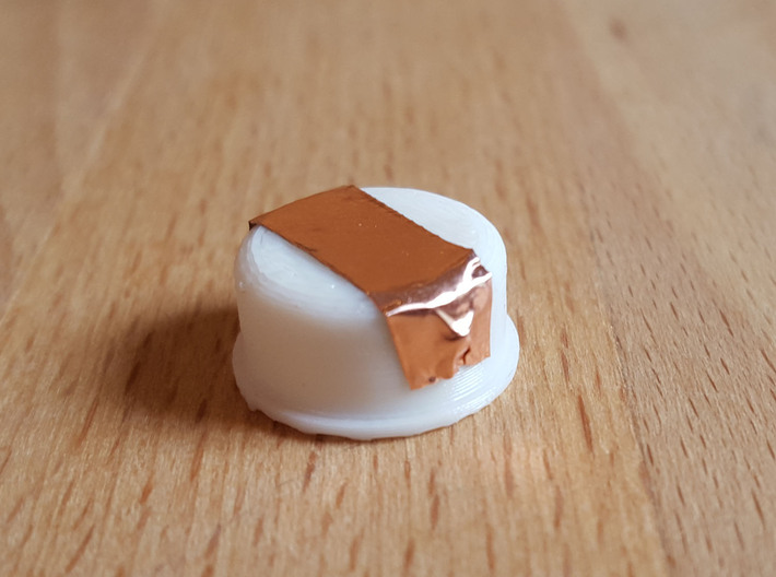 Apple Replacement Battery Cap 3d printed Example with Copper Tape (Makerbot Print)