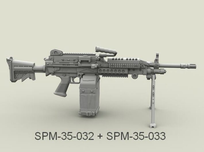 1/35 SPM-35-032 m249 MK48mod0 7,62mm machine gun 3d printed 