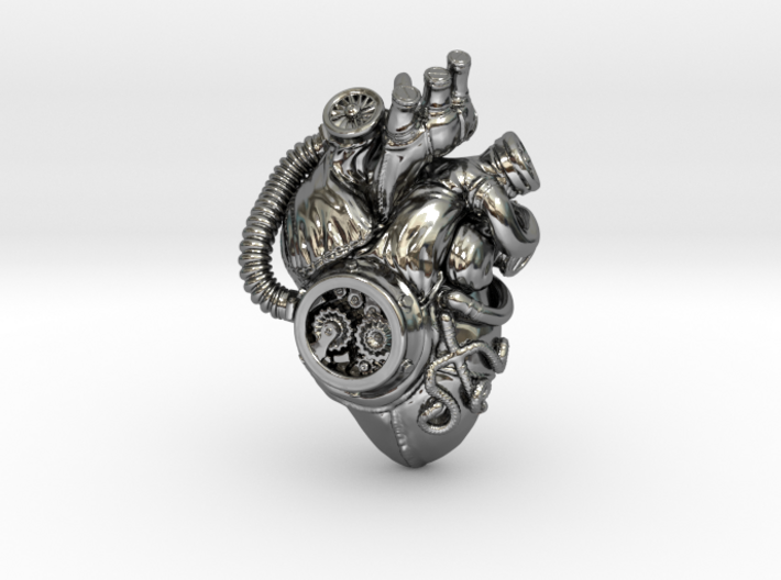 SteamPunk Heart pendant 3d printed