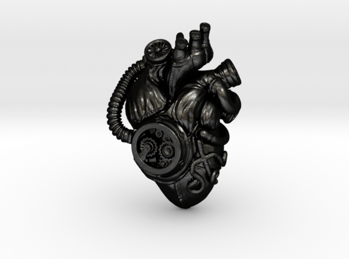 SteamPunk Heart pendant 3d printed