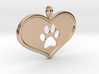Paw in heart 3d printed 
