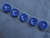 5/8" alphabet buttons (dozen) 3d printed printed in blue polished S&F