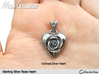 SILVER HEART ROSE 3d printed Oxidised Silver Rose Heart