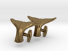 Whale tail cufflinks 3d printed 