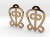 Adinkra Collection-Power Of Love Earrings (metals) 3d printed Adinkra symbol, "Odo nyera fie kwan", represents the power of love and faithfulness