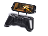 Controller mount for PS3 & Apple iPhone 6s 3d printed Front View - A Samsung Galaxy S3 and a black PS3 controller