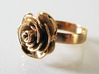 Rose Ring (multiple sizes) 3d printed Finished ring in polished bronze