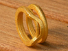 Balem's Ring1 - US-Size 3 1/2 (14.45 mm) 3d printed Ring 1 in polished gold steel (shown: size 6 1/2)