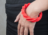 Twist Cuff (Size L) 3d printed Printed in Red Strong & Flexible Polished Plastic