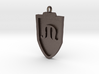 Medieval M Shield Pendant 3d printed 