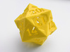 'Starry' D20 Gaming die LARGE 3d printed The die pictured is the spindown version. The gaming die looks the same but with regular  ordering of the numbers. See the renders for this.
