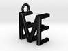 Two way letter pendant - EM ME 3d printed 