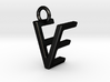 Two way letter pendant - EV VE 3d printed 