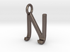 Two way letter pendant - JN NJ 3d printed 