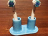 Oral-B electric toothbrush head holder 3d printed Blue porcelain, glossy