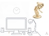 Lala says, "Shake hand with me" - Desktoys 3d printed 14K Gold Plated
