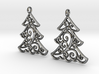 Christmas Tree Earrings 3d printed 