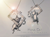 Mona Cat - Featured exclusive cat -Slight fat ver. 3d printed Simulation rendering polished silver effect.