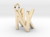 Two way letter pendant - KN NK 3d printed 