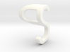 Two way letter pendant - PS SP 3d printed 