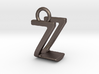 Two way letter pendant - UZ ZU 3d printed 