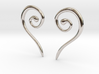 Medieval Half Heart pair of earrings 3d printed Medieval Half Heart earrings rhodium