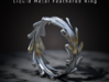 Liquid Metal Feathered Ring 3d printed 