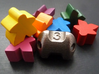 Three sided 'pepperpot' dice  3d printed Meeples not included