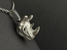 Rhino Pendant - Head  3d printed 3D Print in polished Silver