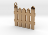 White Picket Fence Keychain 3d printed Polished Brass Fence
