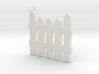 White Picket Fence Keychain 3d printed Flexible White Plastic Fence
