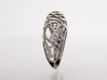 Koi-fish restrains Rose - US 6 3/4 - Ø17 - C53.4 3d printed Photo, Side view, Polished Silver