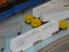 N scale 1/160 Woodchip B-train trailer 3d printed A customer sent me this photo of some painted & decalled models. 