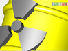 Power Grid Yellow Uranium Barrels, Set of 12 3d printed A close in render of the radioactive sign on the barrel.
