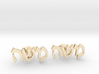 Hebrew Name Cufflinks - Moshe with heart button 3d printed 