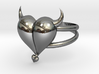 Size 7 Evil Heart Ring 3d printed 