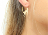 Lucky charm earrings Monkey  3d printed 14 K gold plated