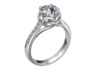 CC69- Engagement Ring Printed Wax Resin. 3d printed 