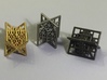 Beamed CuboOctahedron Mini 3d printed Gold, Nickel and Bronze plated steel